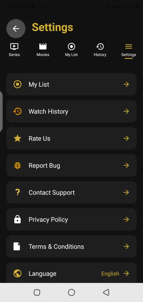 AniWatch anime series page on Android